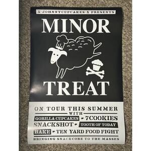 Rare Johnny Cupcakes Straight Edge‎ Minor Treat Threat Spoof Poster 24”x36”